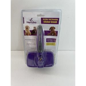 Hertzko Self Cleaning Slicker Pet Brush Dogs Cats Purple New with box damage